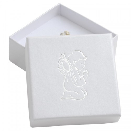 Papírová krabička bílá s andílkem